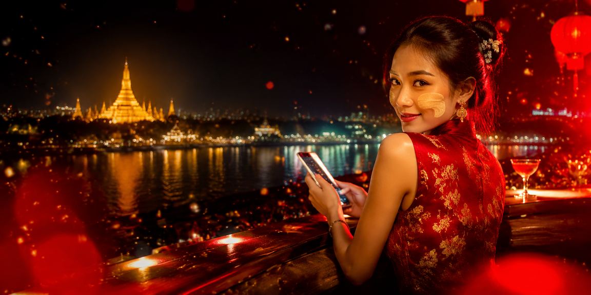 ရန်ကုန် မြို့တွင် သန်နီသား ဝတ်ဆင်ကာ သွားရောက် ကစားနေသူများ